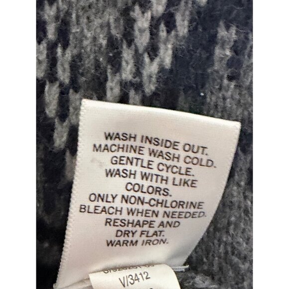 Banana Republic Wool Blend Shawl Cardigan Sweater Mens M Gray Aztec Button Up Ac - Picture 6 of 13